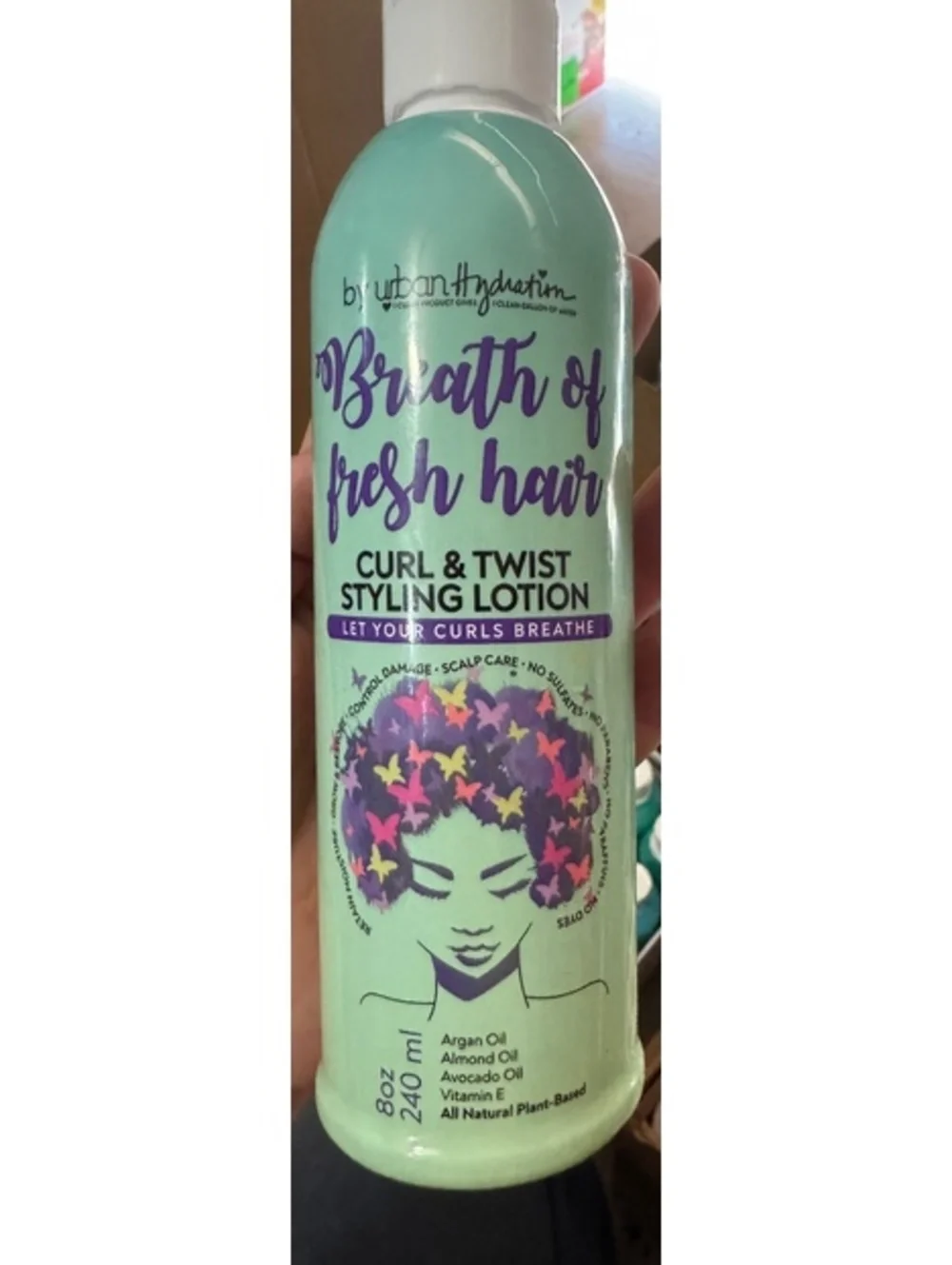 Breath of Fresh Hair Curl & Twist Styling Lotion with Argan, Almond, and Avocado